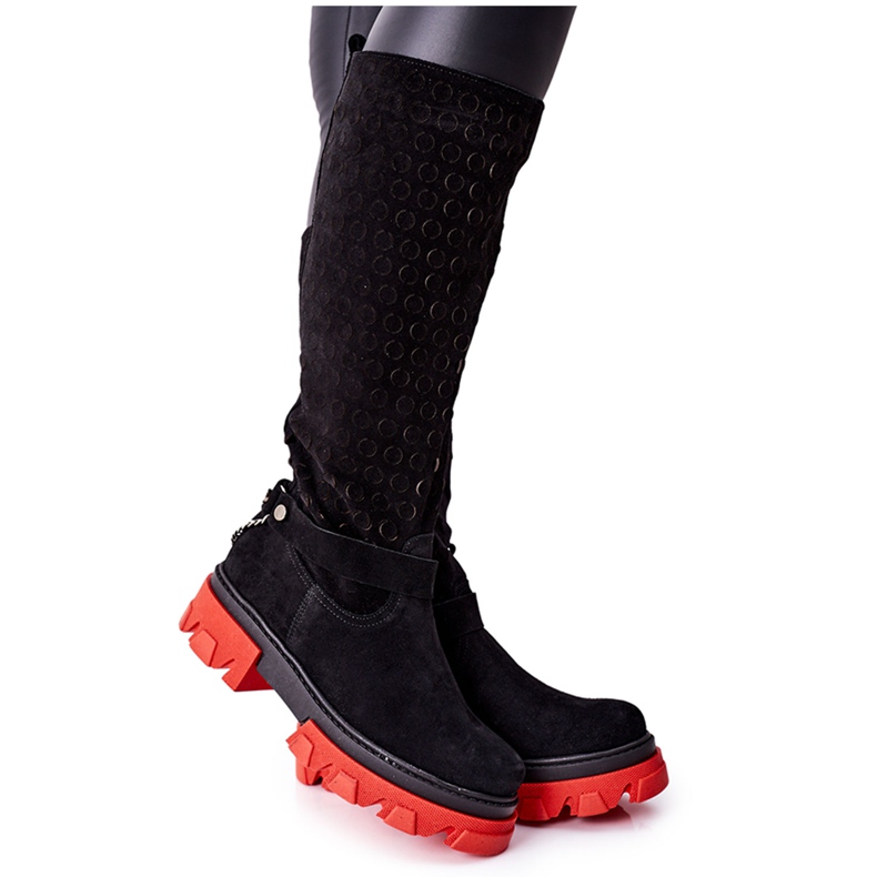 Lewski Shoes Botas de Piel Mujer Lewski Black Suede 2866 negro