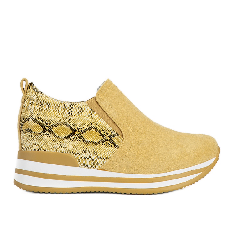 Zapatillas mostaza en la cuña Infinitale amarillo Zapatillas mostaza en la cuña Infinitale amarillo