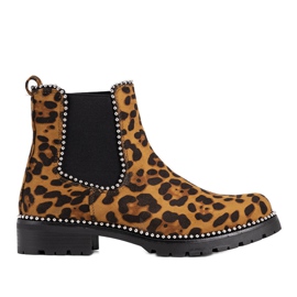 Botas marrones con estampado de leopardo Patty marrón negro