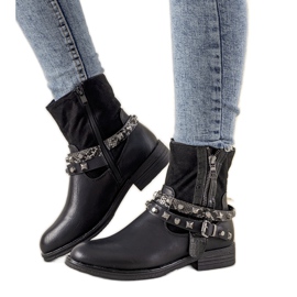 Botas negras con diadema de Elffie con tachuelas negro