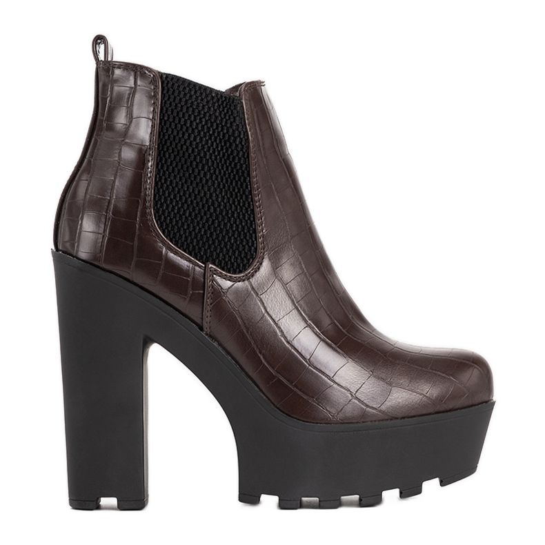 Botines marrones en el poste de Zellola marrón Botines marrones en el poste de Zellola marrón