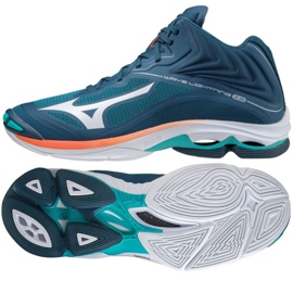 Zapatillas de voleibol Mizuno Wave Lightning Z6 Mid M V1GA200584 azul marino azul azules y azul marino