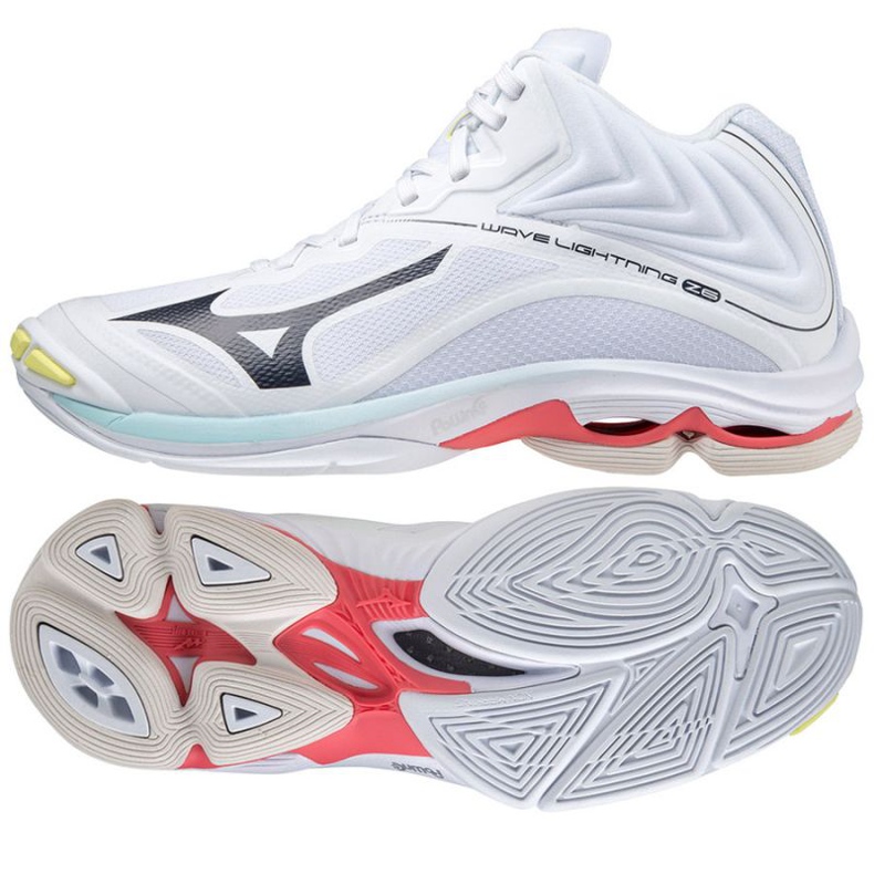 Zapatillas de voleibol Mizuno Wave Lightning Z6 Mid W V1GC200510 blanco blanco