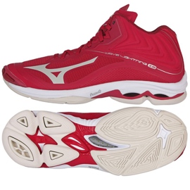 Zapatillas de voleibol Mizuno Wave Lightning Z6 Mid W V1GC200564 rojo naranjas y rojos