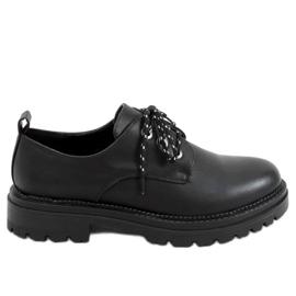 Negro 9586 Mocasines negros con cordones Negro 9586 Mocasines negros con cordones