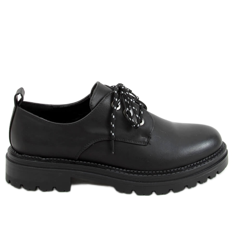 Negro 9586 Mocasines negros con cordones Negro 9586 Mocasines negros con cordones