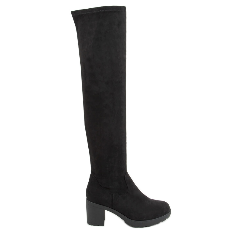 Botas mosqueteras con tacones anchos negro Y8603 Negro Botas mosqueteras con tacones anchos negro Y8603 Negro