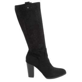 Botas negras de tacón calado RT89956 Black negro