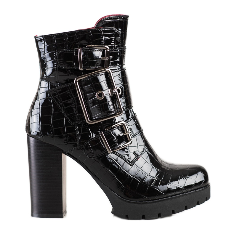 Erynn Botas de tacón alto de moda negro Erynn Botas de tacón alto de moda negro