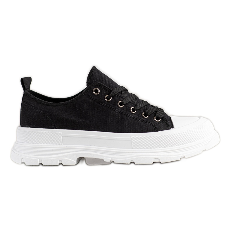 SHELOVET Zapatillas de deporte de moda textil negro SHELOVET Zapatillas de deporte de moda textil negro
