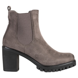 Seastar Botas clásicas de tacón alto gris