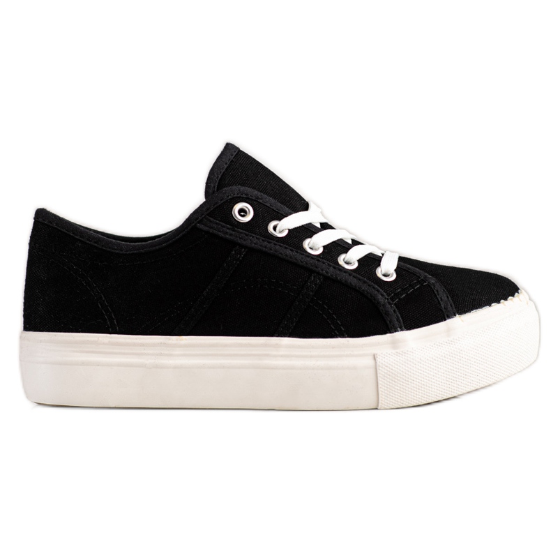 Bella Star Zapatillas negras en la plataforma negro