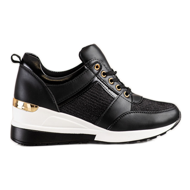 Diamantique Zapatillas de cuña negras negro