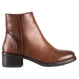 Lovery Botas casuales de cuero ecológico marrón