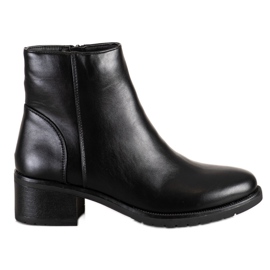 Lovery Botas casuales de cuero ecológico negro