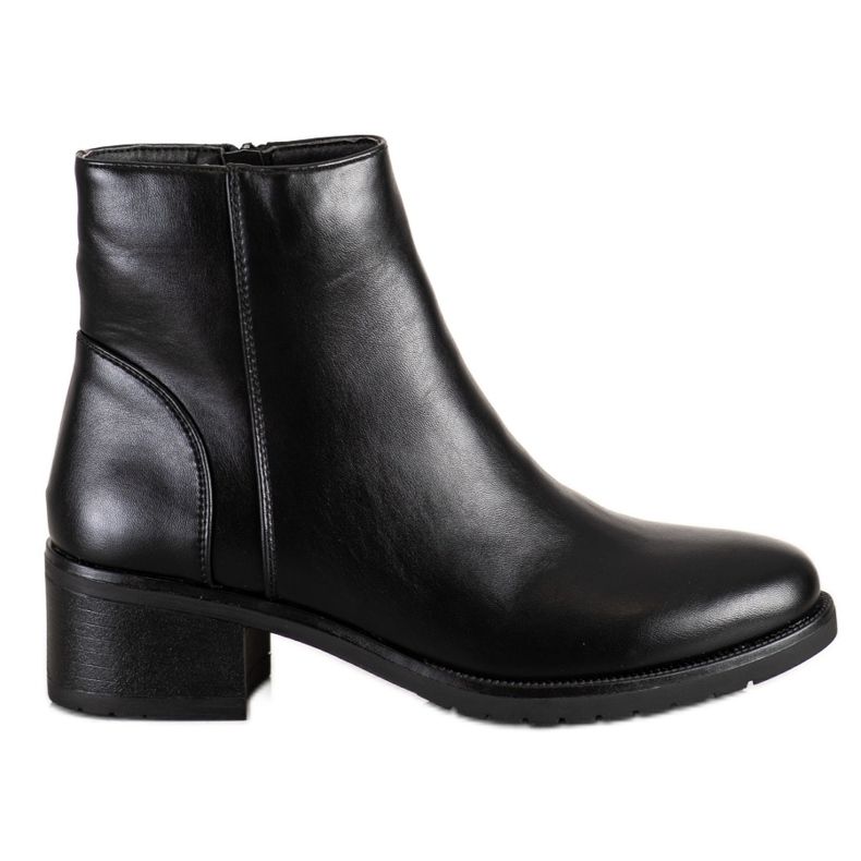 Lovery Botas casuales de cuero ecológico negro