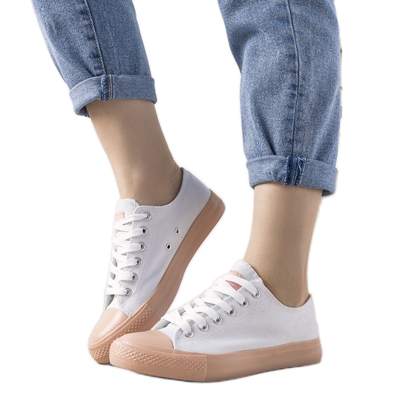 Zapatillas de mujer senor blancas y rosas blanco