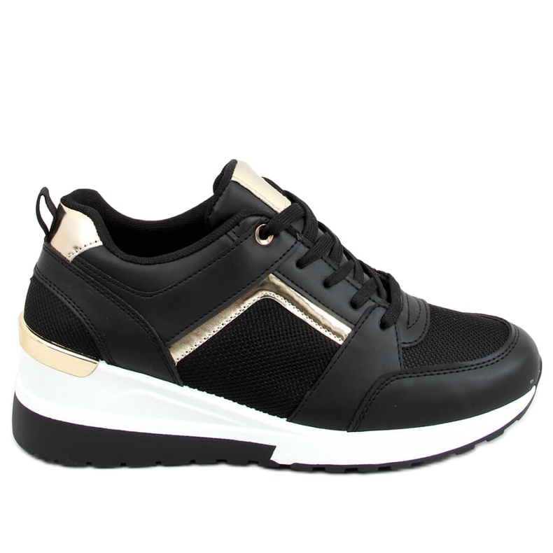 Negro AD-349 Zapatilla deportiva cuña negra Negro AD-349 Zapatilla deportiva cuña negra