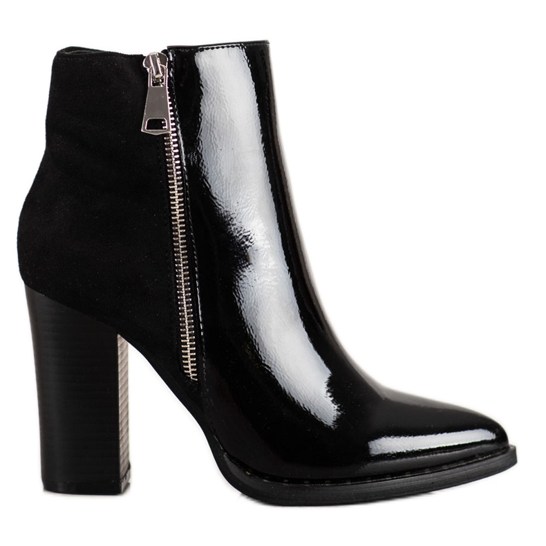 Erynn Botas elegantes con cremallera decorativa. negro