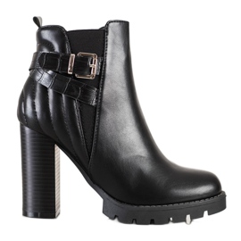 Erynn Botas de tacon alto negro