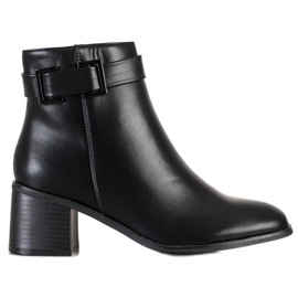 Seastar Botas elegantes de cuero ecológico negro