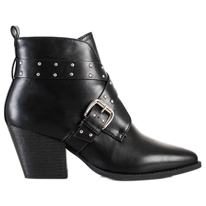 Lucky Shoes Botas de rock en el poste negro