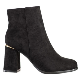 SHELOVET Botas de ante de tacón alto negro