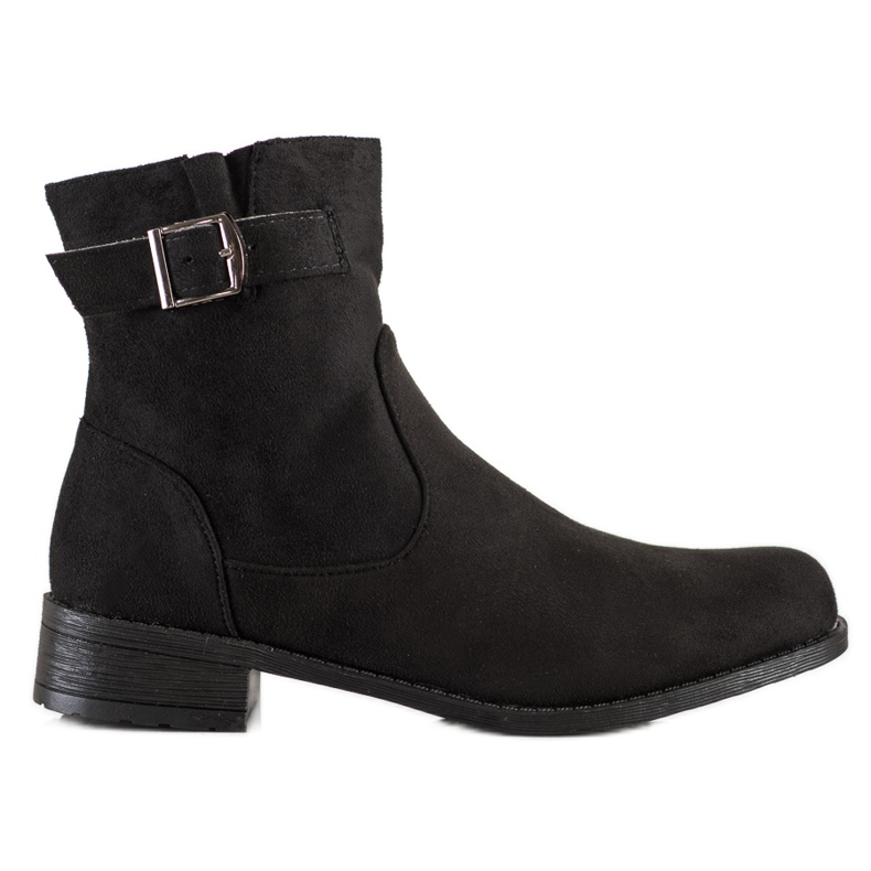 SHELOVET Botines casuales de gamuza negro