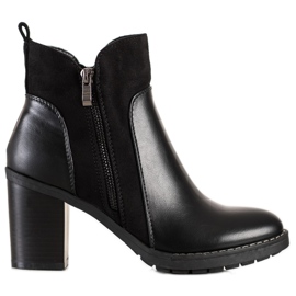 Diamantique Botas casual de tacón alto negro