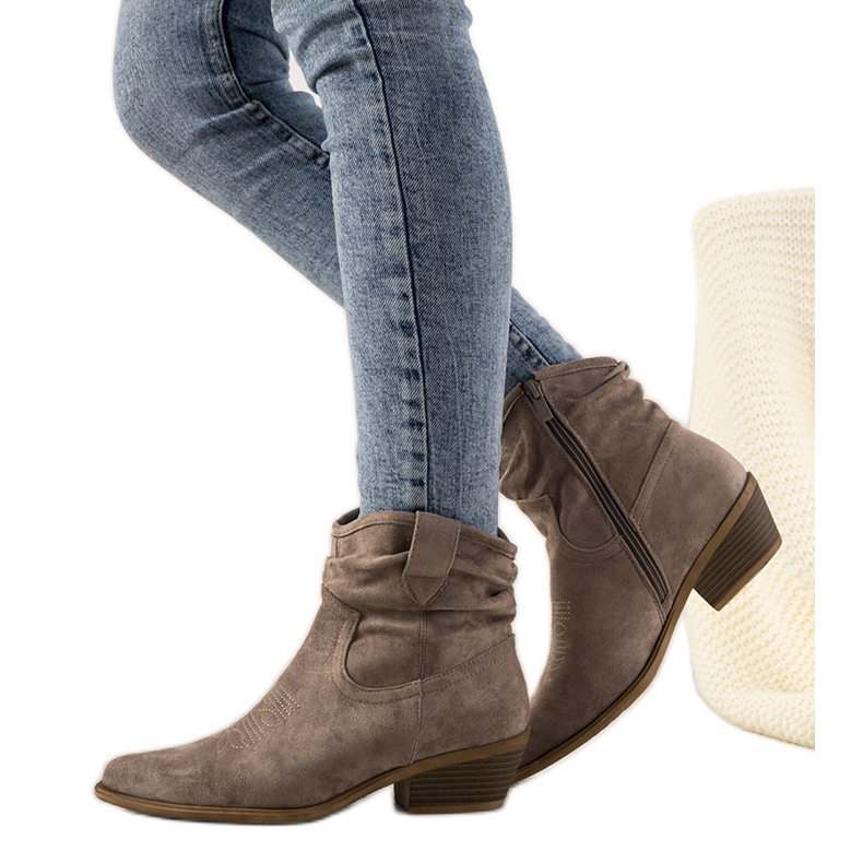 Botas de vaquero Taup de mujer marrón