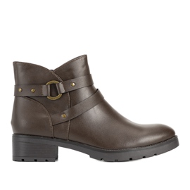 Botines planos lisos con rayas marrones de Danisa marrón