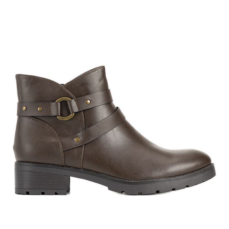 Botines planos lisos con rayas marrones de Danisa marrón Botines planos lisos con rayas marrones de Danisa marrón