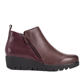 Botas granate sobre una delicada cuña Enrica rojo multicolor