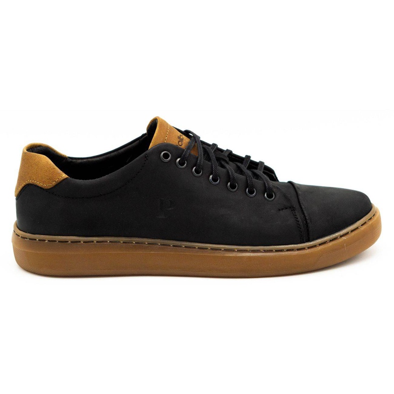 Polbut Zapato piel hombre 2109 negro con marron marrón