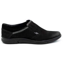 KOMODO Zapato sin cordones hombre piel negro 860K