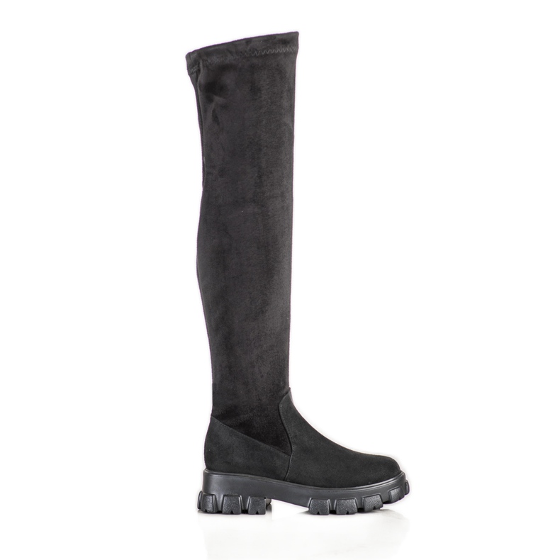 SHELOVET Botas de ante con plataforma negro