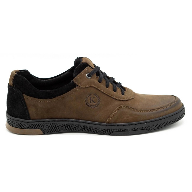 KOMODO Zapatos casuales de cuero para hombre 918K marrón
