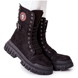 NAVY DOT Botas de Mujer Trappers Workers Negro Monope
