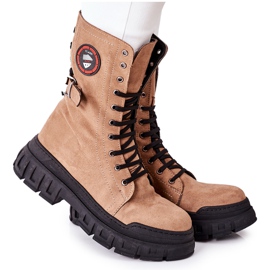 NAVY DOT Botas de Mujer Trappers Workers Marrón Monope