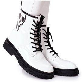 Botas de Mujer con Calavera GOE II2N4048 Blanco