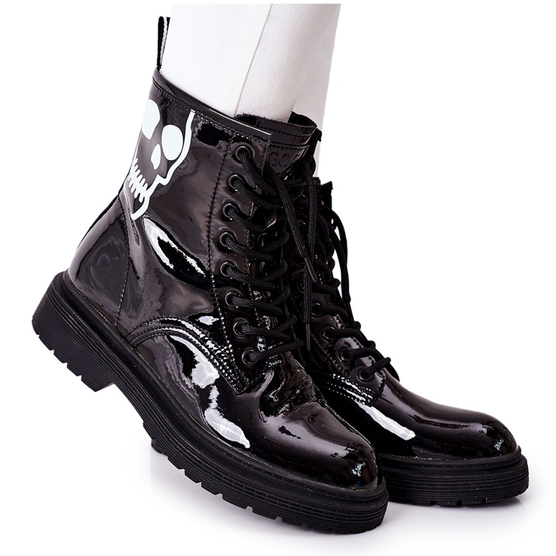 Botas de Mujer con Calavera GOE II2N4047 Negro