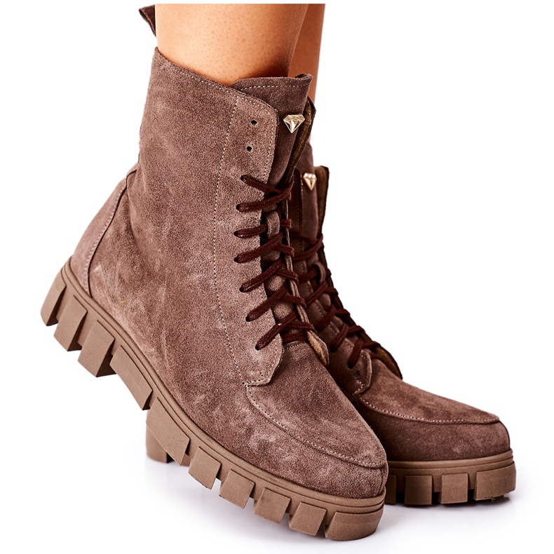 Botas Mujer Piel Velour Nicole 2673 Marrón