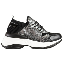 SHELOVET Zapatillas slip-on con estampado de serpiente negro