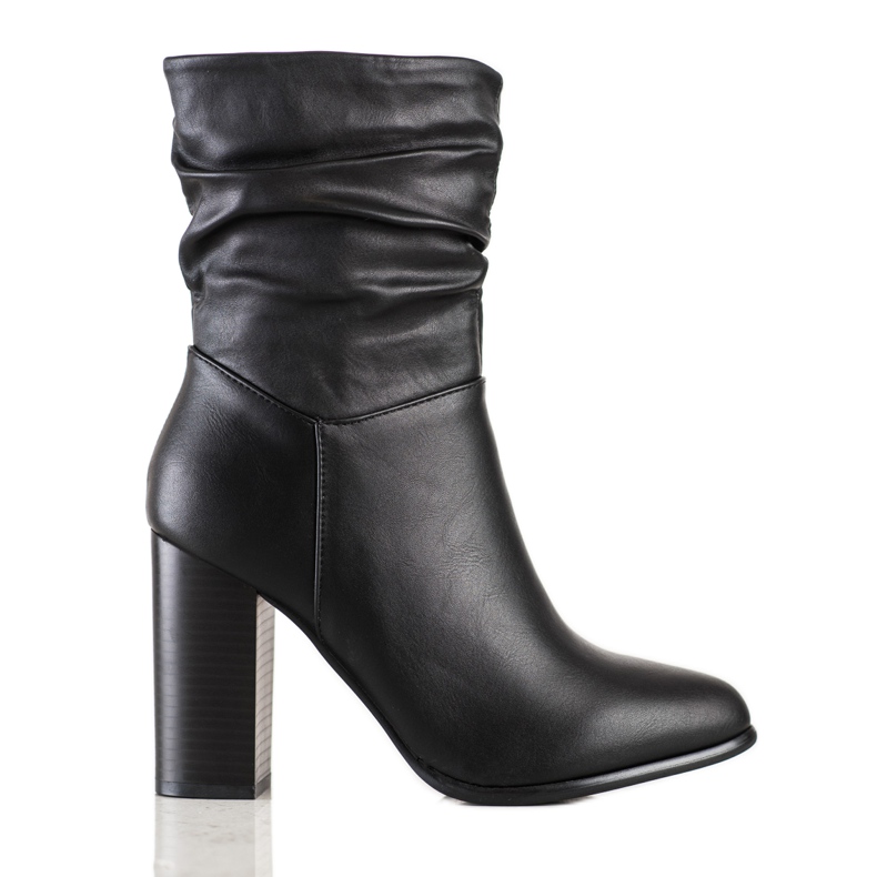 Lovery Botas altas con empeine arrugado negro