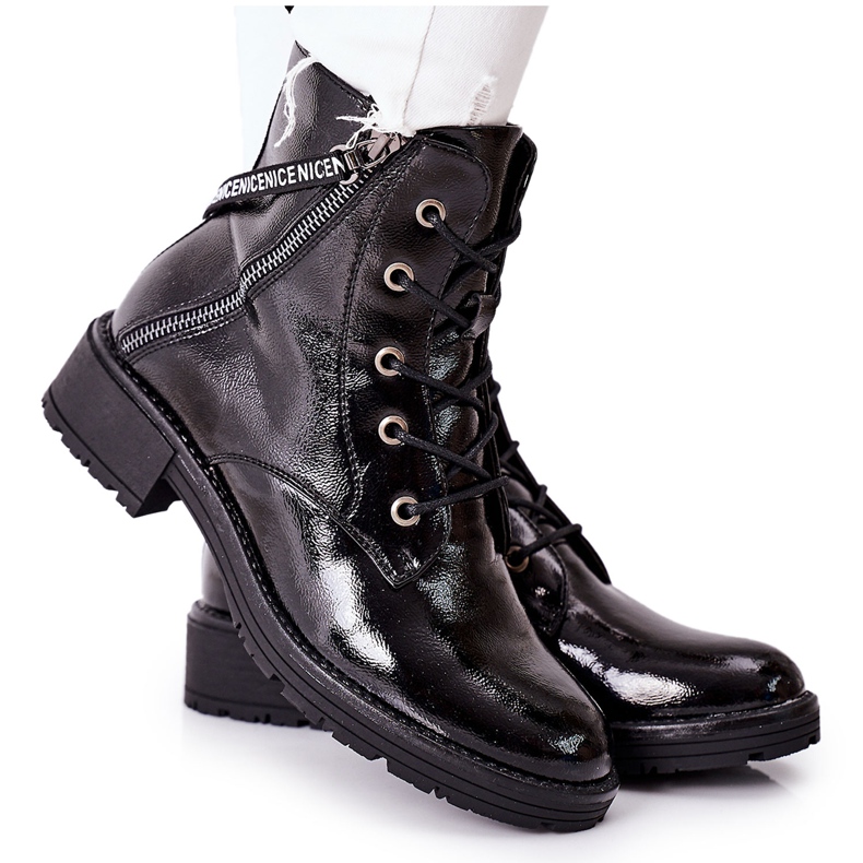 Vinceza Botas de Mujer Lacadas Negras Goorey negro
