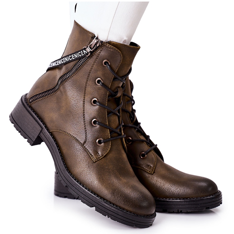 Vinceza Botas de trabajo para mujer de color caqui Goorey verde