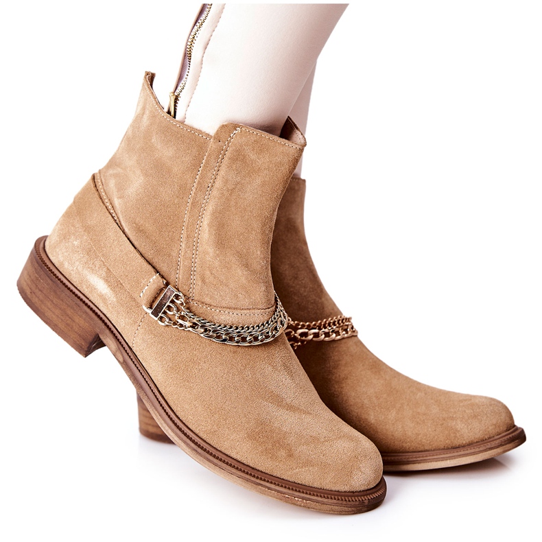 Botas de Piel Mujer Nicole Cúpula Beige
