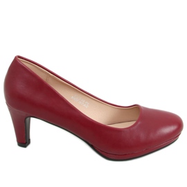 Zapatos de salón en la plataforma vino burdeos KZ599 rojo