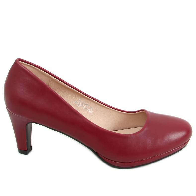 Zapatos de salón en la plataforma vino burdeos KZ599 rojo