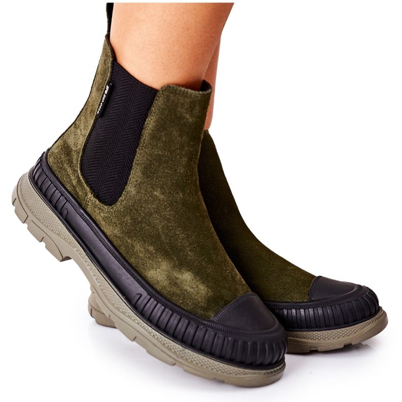 Botines Mujer Botines Chelsea Piel Ante Big Star II274355 Caqui verde